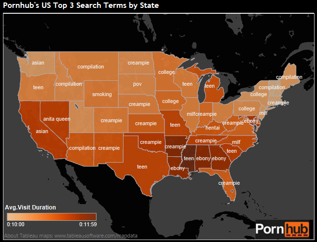 What are Americans Searching for on Pornhub?
