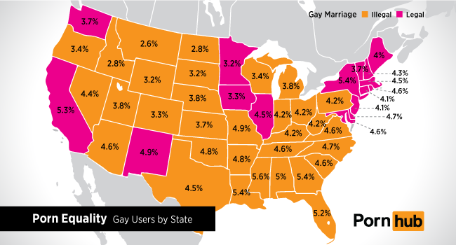 Porn Equality – Gay Viewers by US State